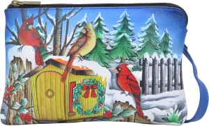 Anna by Anuschka Womens Hand Painted Leather Slim Crossbody