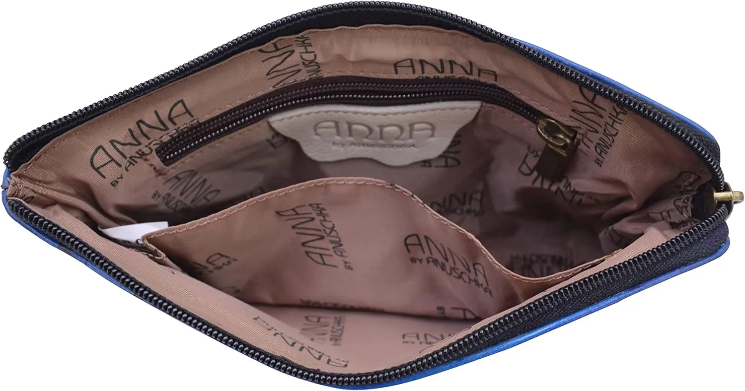 Anna by Anuschka Womens Hand Painted Leather Slim Crossbody