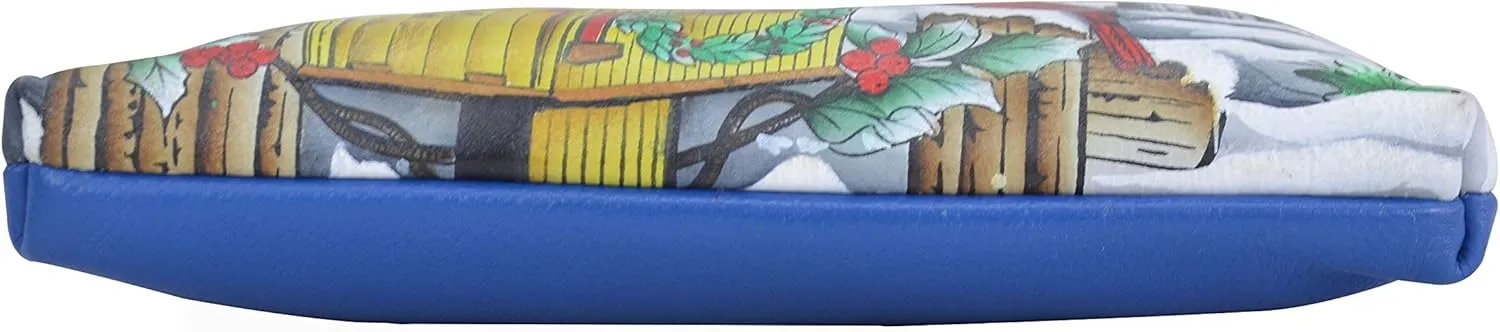 Anna by Anuschka Womens Hand Painted Leather Slim Crossbody
