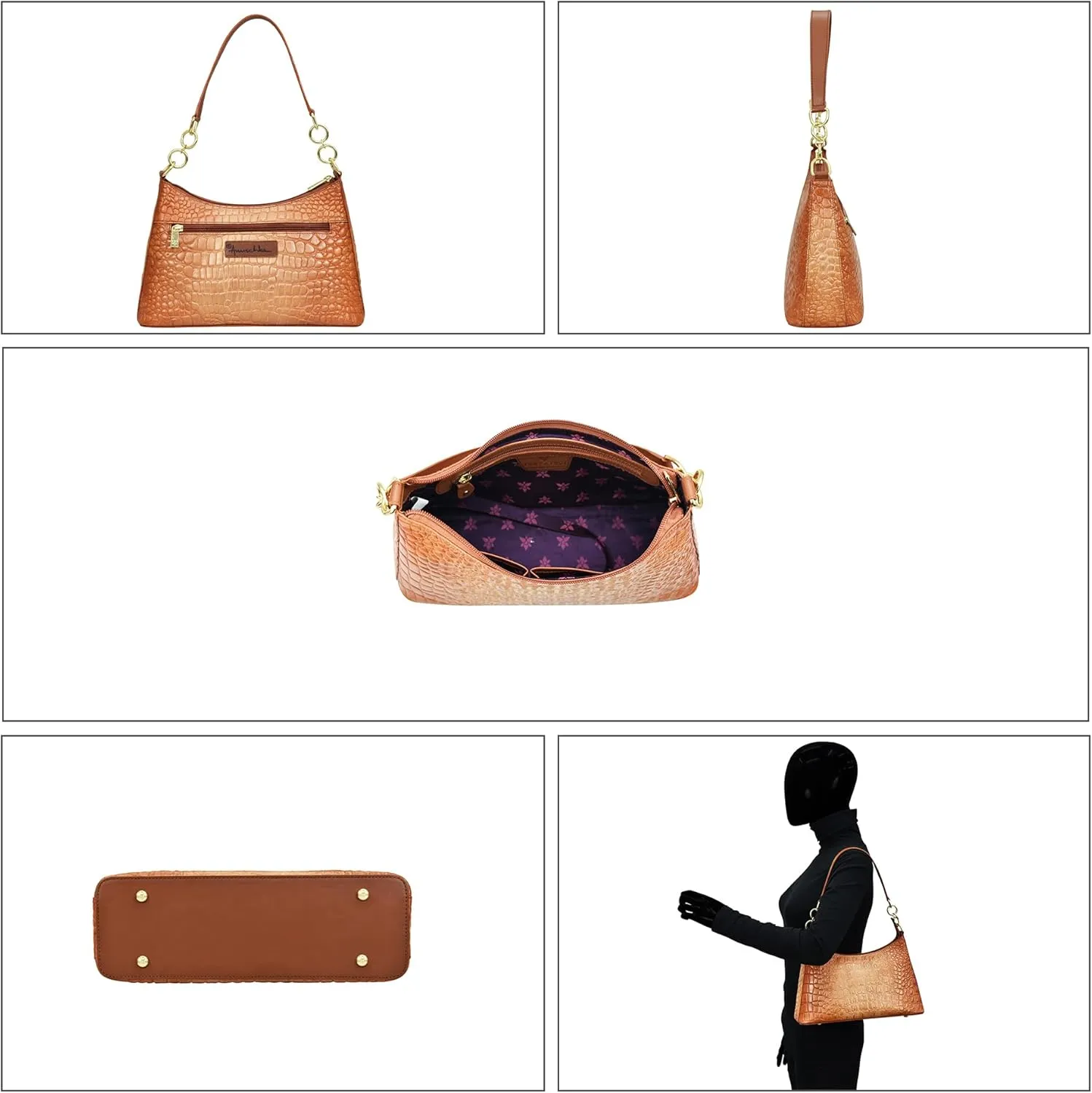Anuschka Hobo with Chain Strap-707