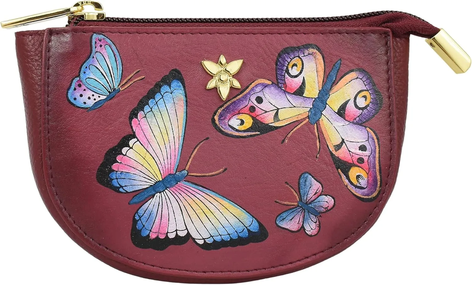 Anuschka Women's Original Hand-Painted Genuine Leather Zip Pouch Purse