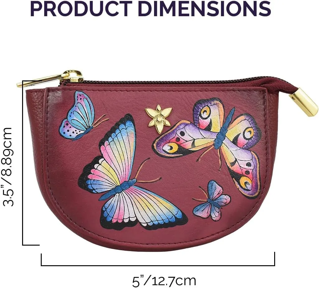 Anuschka Women's Original Hand-Painted Genuine Leather Zip Pouch Purse