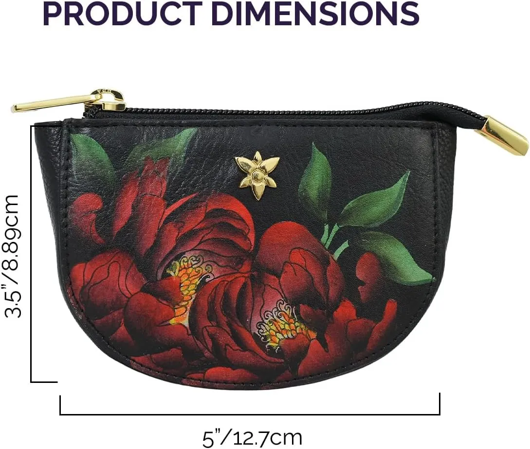 Anuschka Women's Original Hand-Painted Genuine Leather Zip Pouch Purse