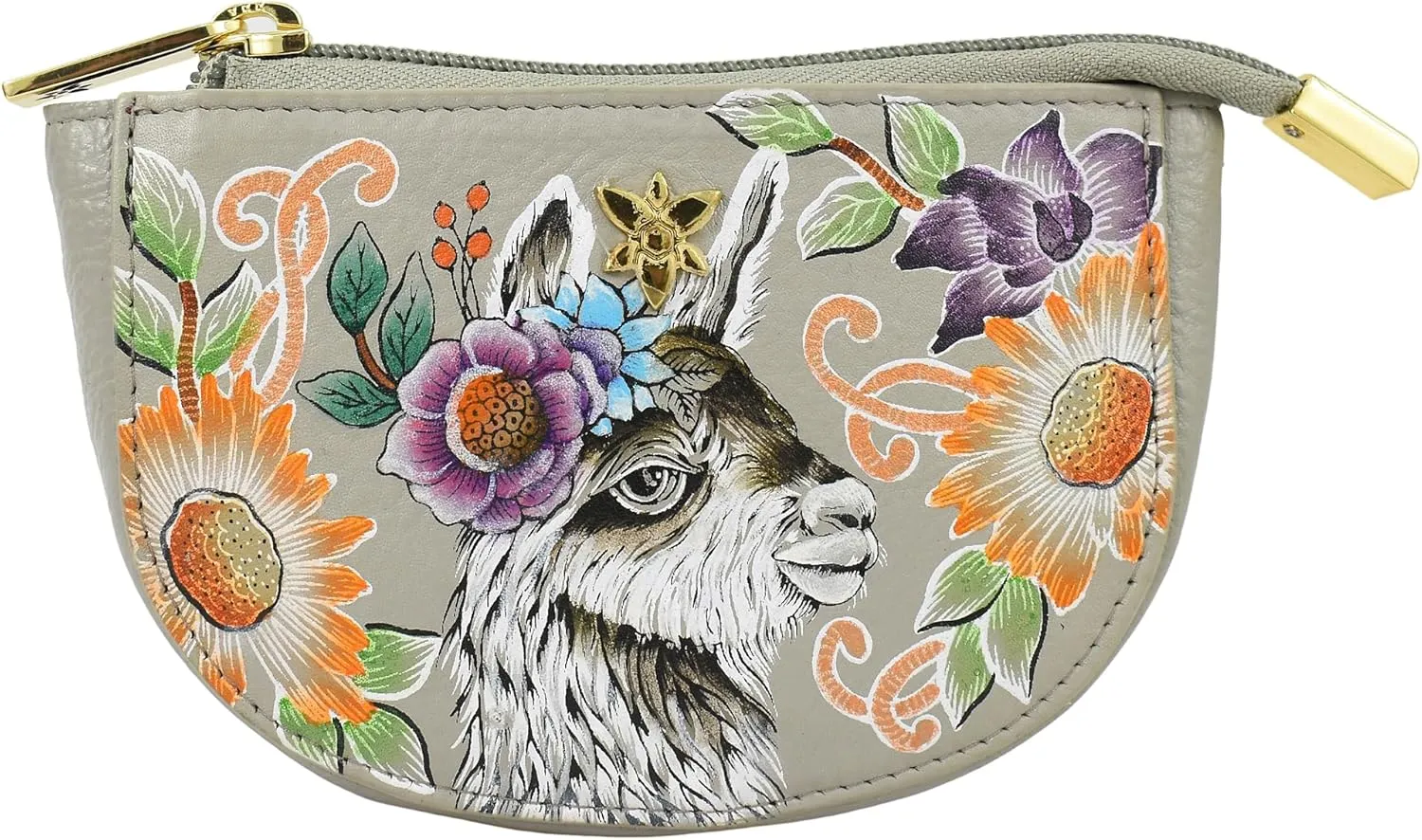 Anuschka Women's Original Hand-Painted Genuine Leather Zip Pouch Purse