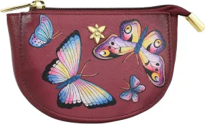 Anuschka Women's Original Hand-Painted Genuine Leather Zip Pouch Purse
