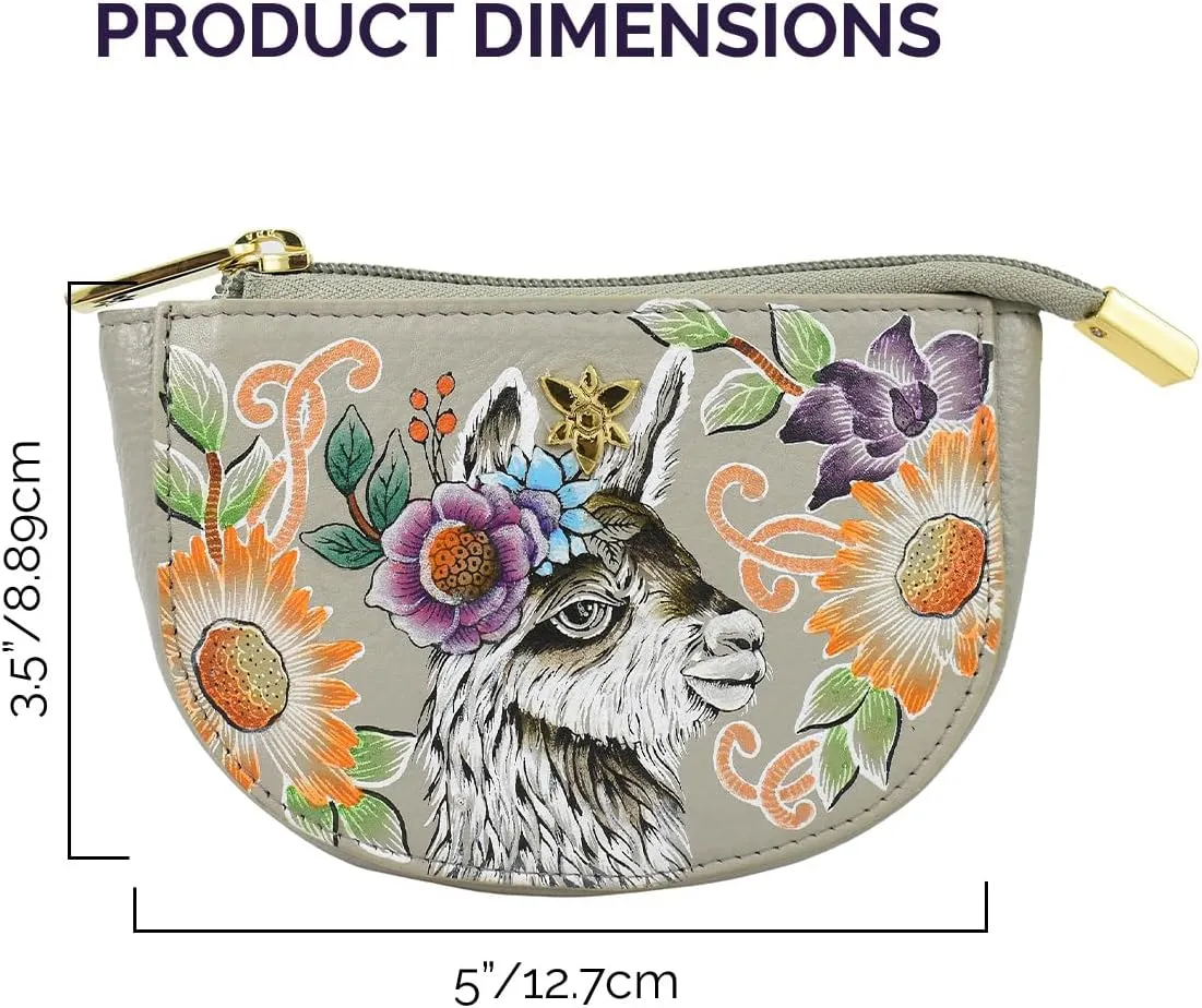 Anuschka Women's Original Hand-Painted Genuine Leather Zip Pouch Purse