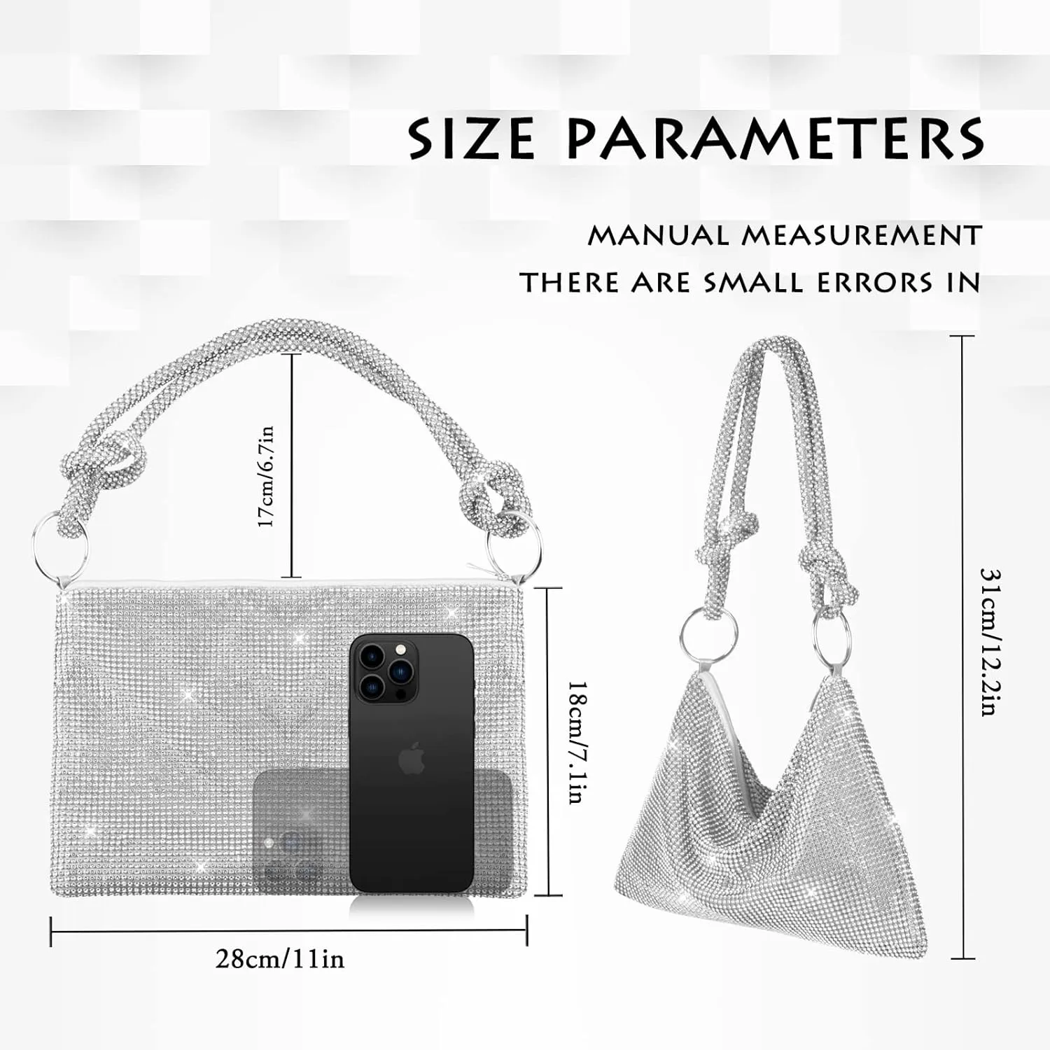 AOYUNHUI Hand Bags Purses for Women Rhinestone Bag Clutch Purses Party Wedding
