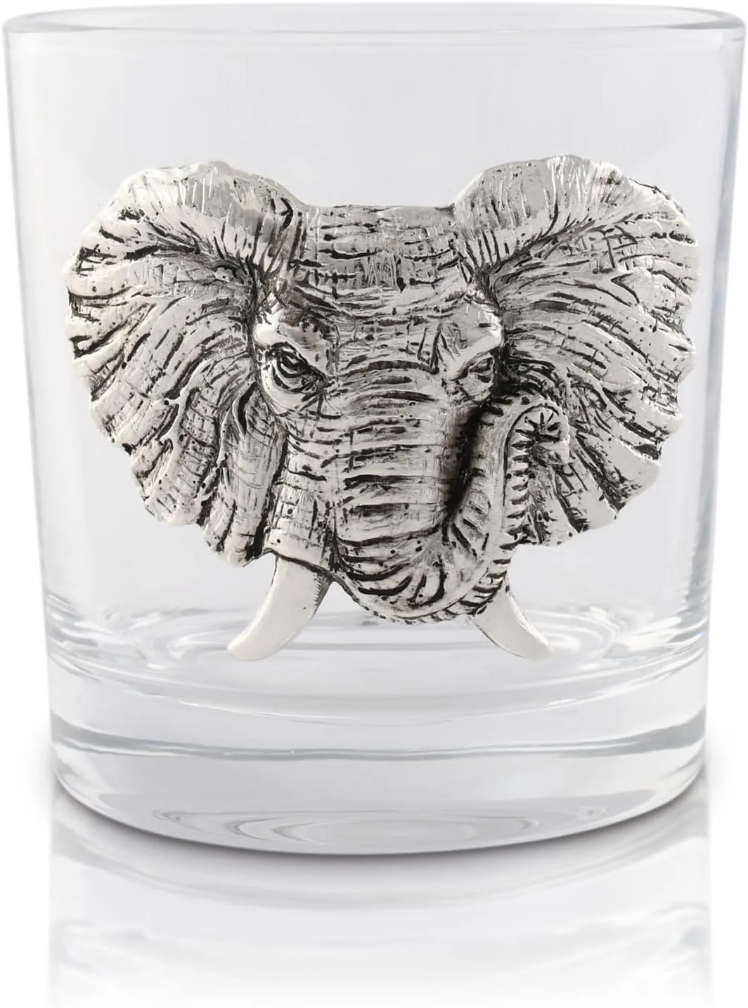 Arthur Court Elephant Double Old Fashioned Whiskey Glasses (Set of 4) - Bourbon Cocktail Scotch Tumbler Bar Glasses Set DOF Lead-Free Glassware