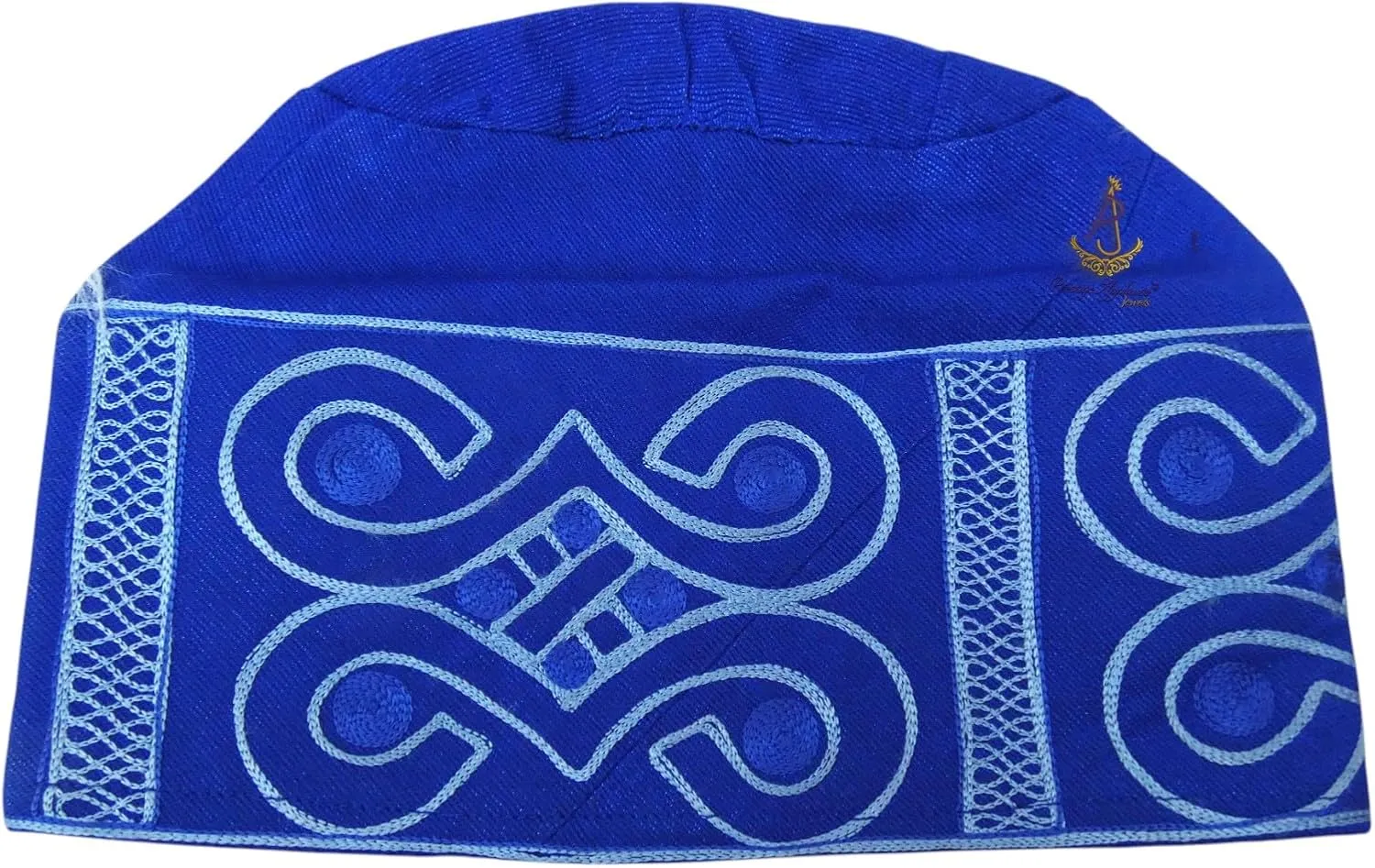 ASO Oke Royal Blue Embroidery Groom Cap African Nigerian Hat Groom for Wedding Party Yoruba Tradition Hat Men Cap, Blue, large/x