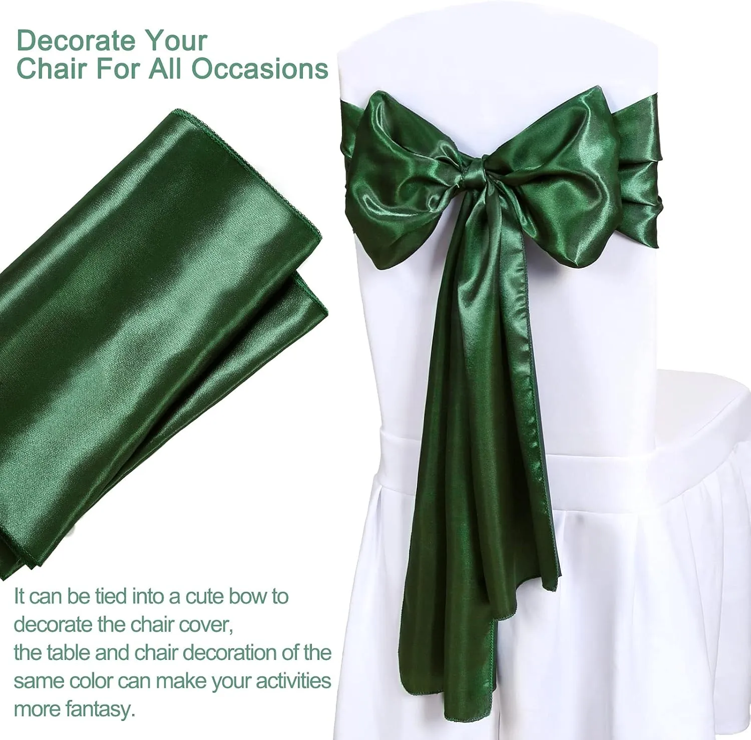 B-COOL Forest Green Table Runner Set of 20 Satin Table Runners Wedding Summer Table Runners Silk Smooth Fabric for Birthday Wedding Party Table Decorations 12x108 inch