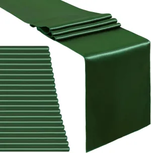 B-COOL Forest Green Table Runner Set of 20 Satin Table Runners Wedding Summer Table Runners Silk Smooth Fabric for Birthday Wedding Party Table Decorations 12x108 inch