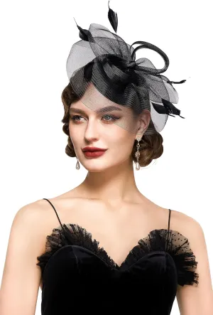 BABEYOND Women's Fascinator Hat Kentucky Hat Feather Derby Fascinator Tea Party Hat for Cocktail Wedding
