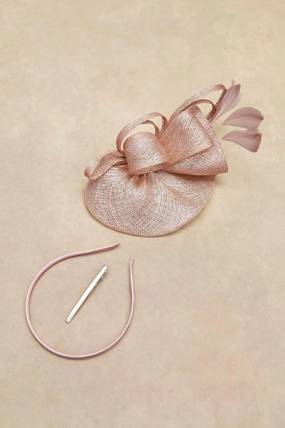 BABEYOND Women's Pillbox Fascinator Hat Kentucky Derby Hat Feather Fascinator Headband Tea Party Fascinator Hat for Cocktail
