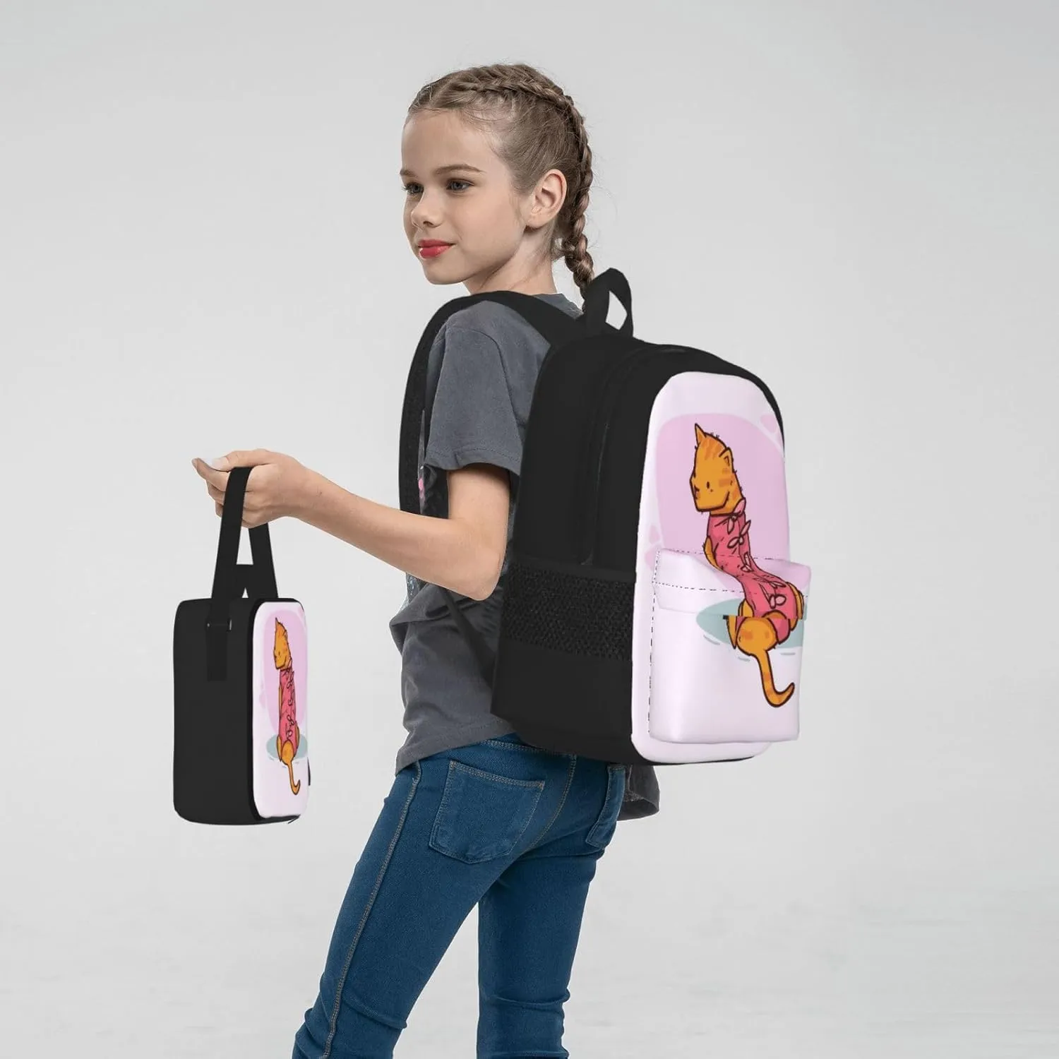 Backpack Lunch Box and Bag 3PCS Large Capacity Travel Backpack Adjustable Strap Suitable Work Outdoor Sport for Woman Man Bowl Dog