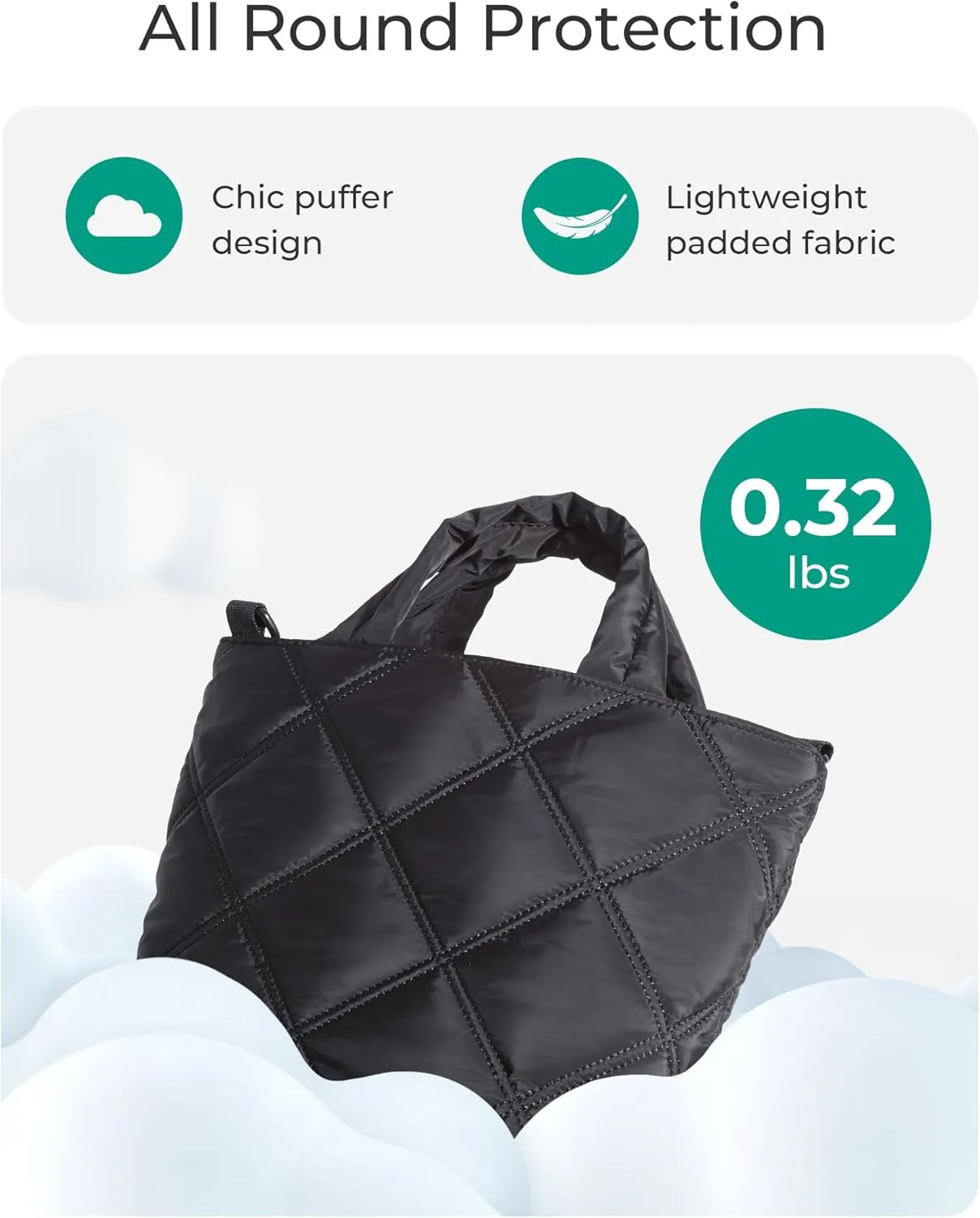 BAGSMART Crossbody Bags for Women, Lightweight Small Purses for Women, Quilted Puffer Tote Handbags for Daily Use,Shop,Travel