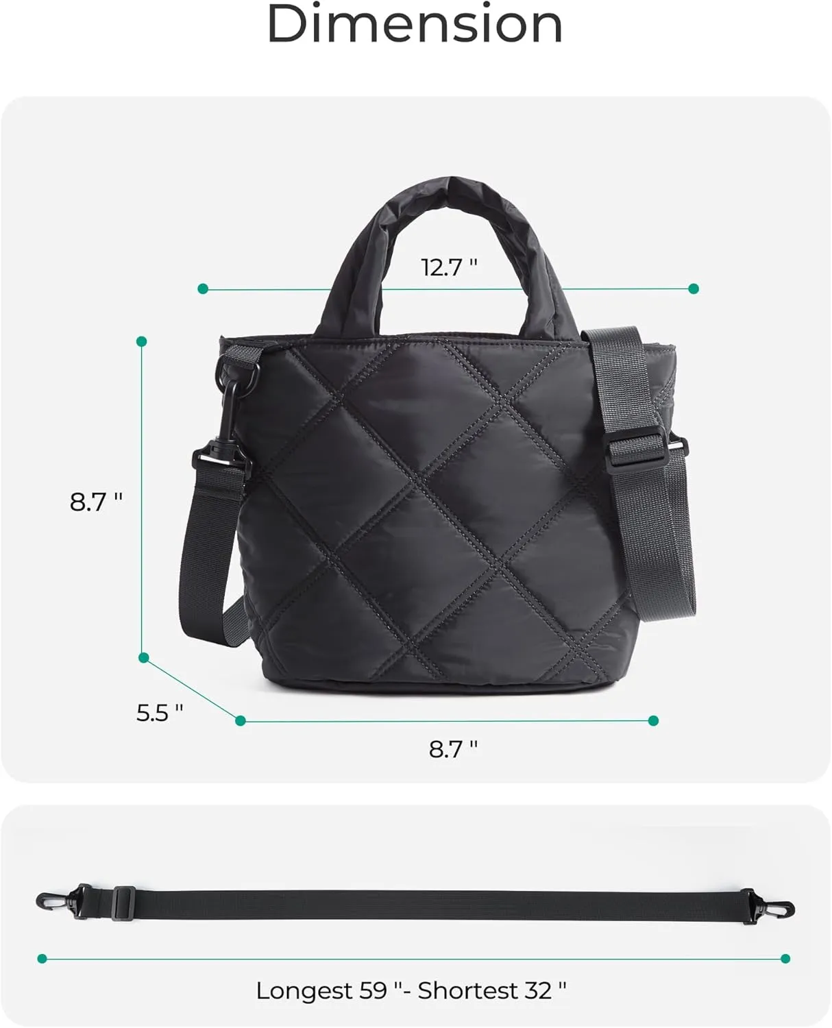 BAGSMART Crossbody Bags for Women, Lightweight Small Purses for Women, Quilted Puffer Tote Handbags for Daily Use,Shop,Travel