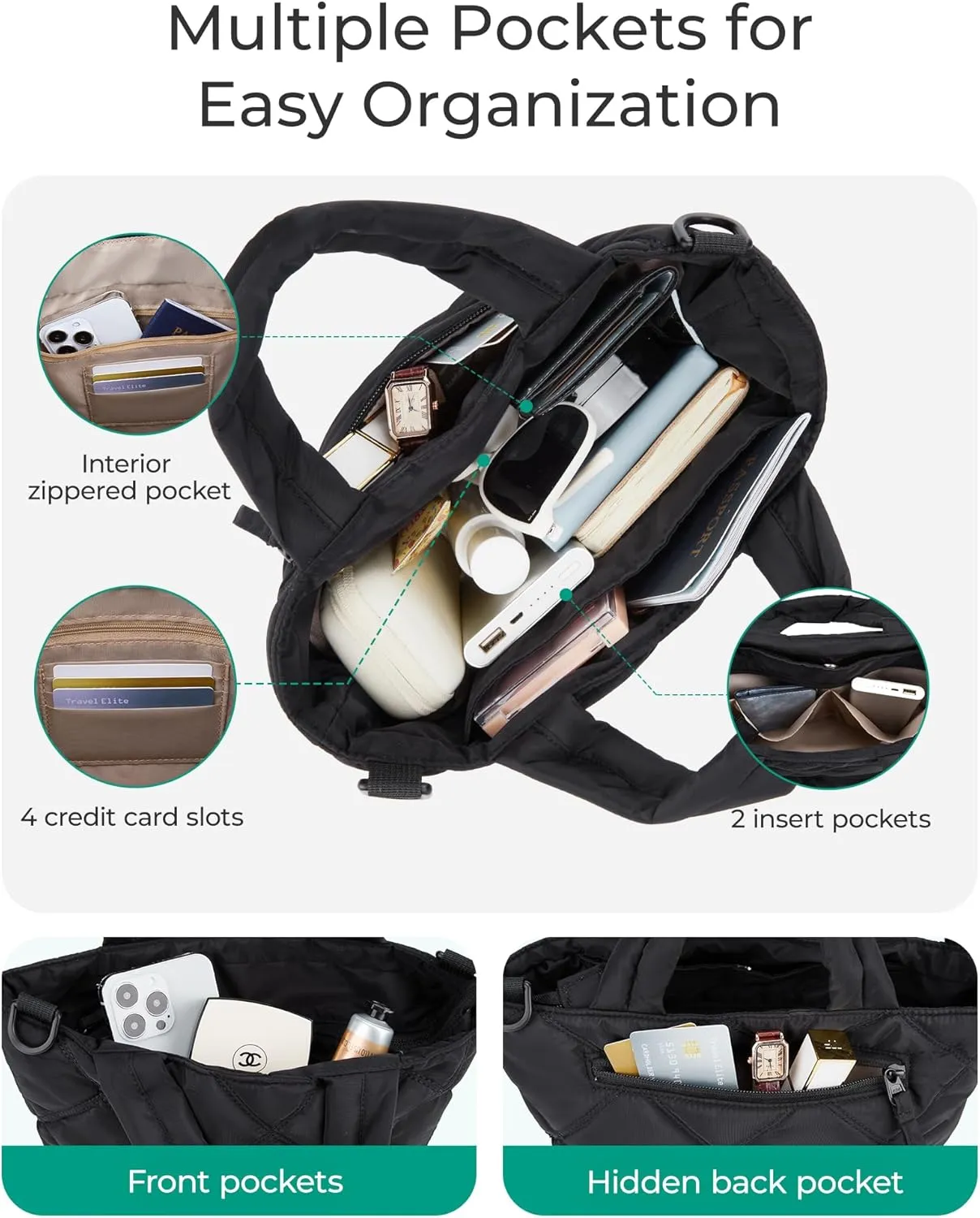 BAGSMART Crossbody Bags for Women, Lightweight Small Purses for Women, Quilted Puffer Tote Handbags for Daily Use,Shop,Travel