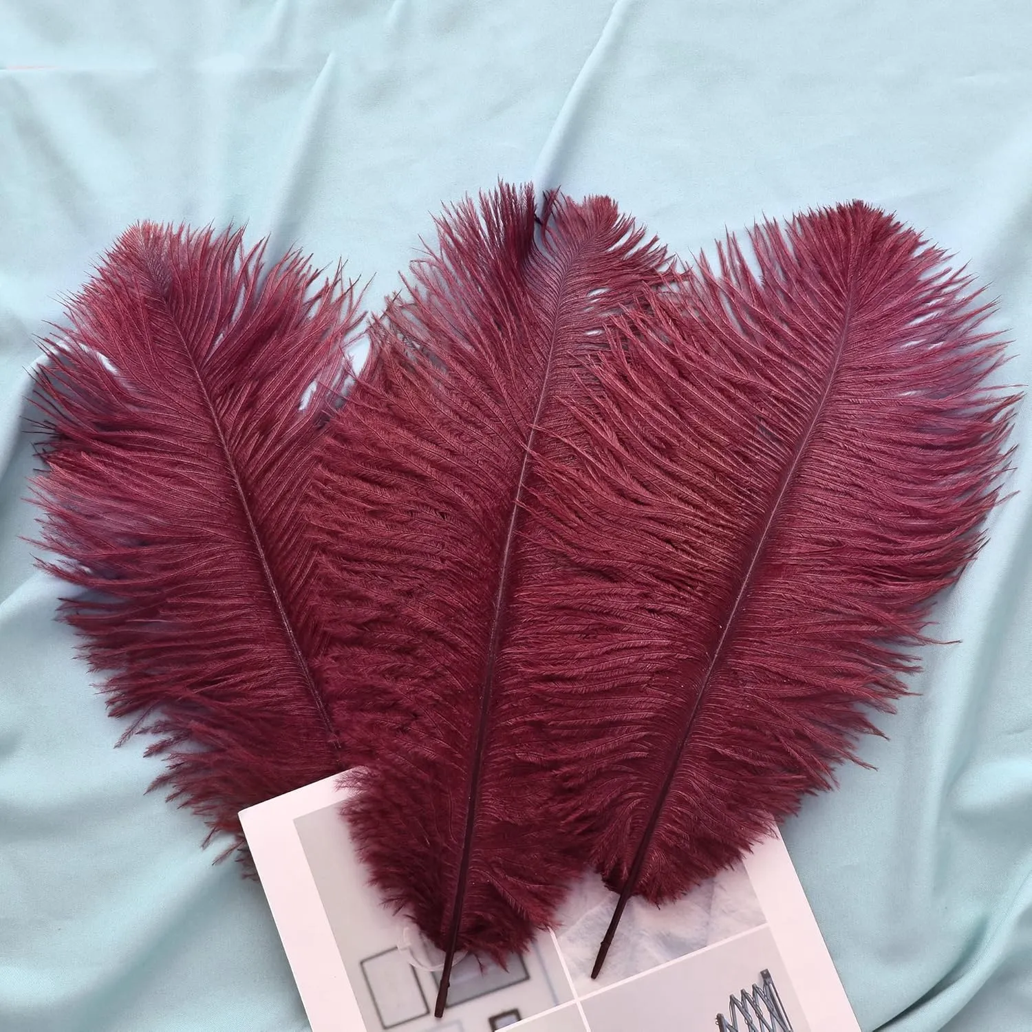 Ballinger Burgundy Large Ostrich Feathers - 12Pcs 14-16inch Large Wine Red Feathers for Vase, Wedding Party Centerpieces and Halloween Home Decor
