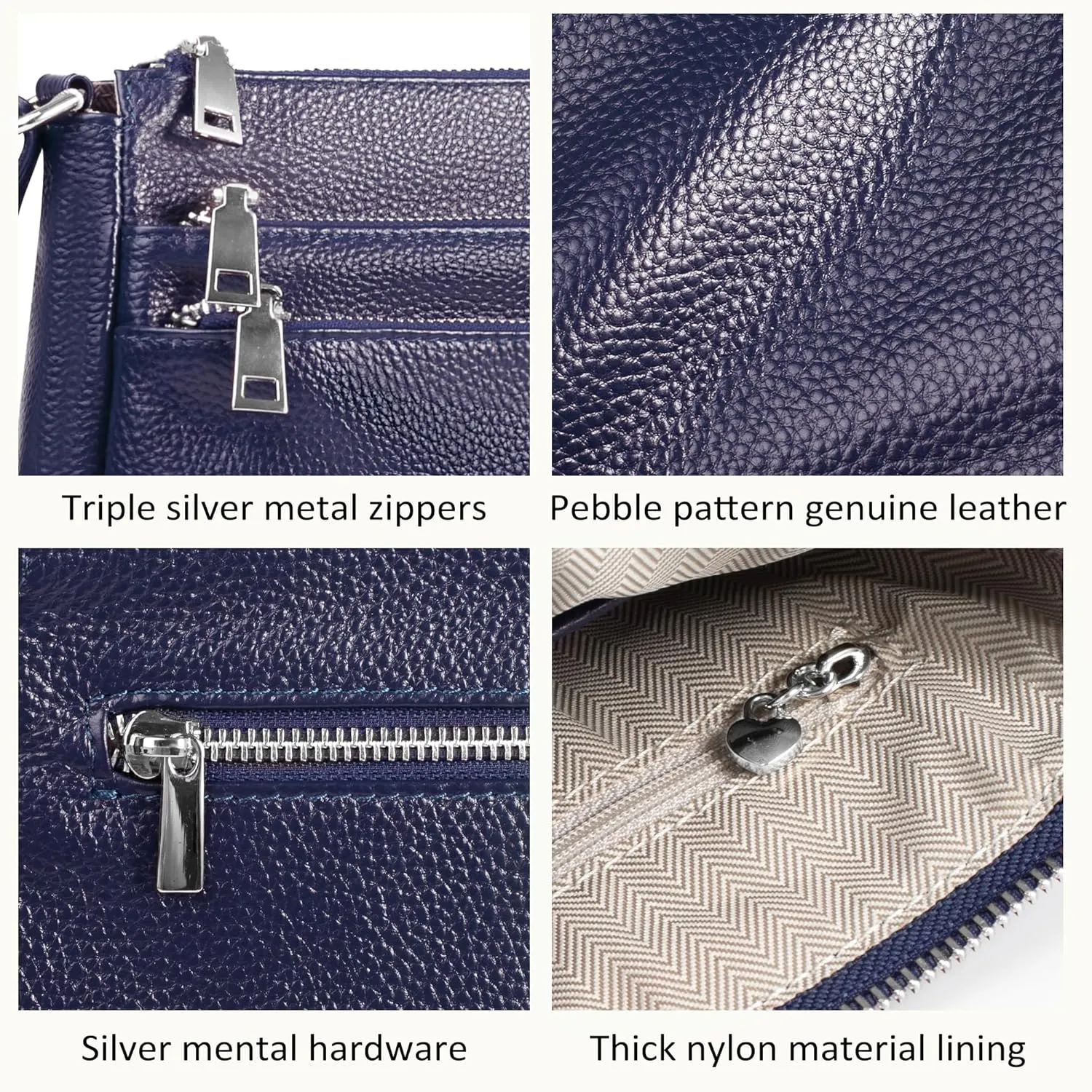 befen Genuine Leather Crossbody Purses Bags for Women, Small Pocketbooks Shoulder Bag Satchel Purse with Multi Pockets
