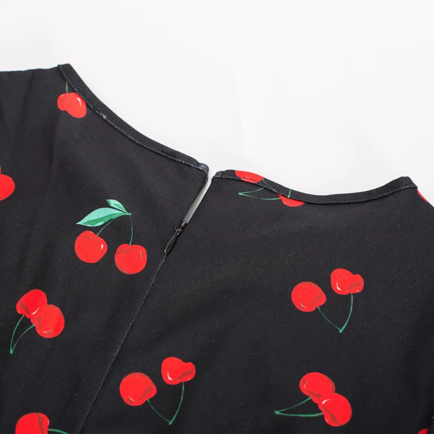 Belle Poque Women's 1940s Vintage A Line Swing Dress Keyhole Tie Dress Round Neck Work Dress Tea Dress