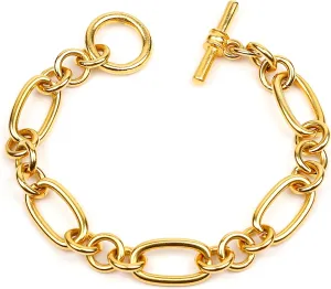 Ben-Amun Bracelet for Women, Handcrafted Elegance From New York City, 7”, 24K Gold Electroplated with Toggle Closure