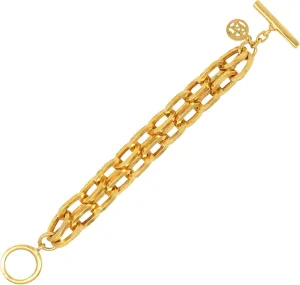 Ben-Amun Bracelet for Women, Handcrafted Elegance From New York City, 7”, 24K Gold Electroplated with Toggle Closure