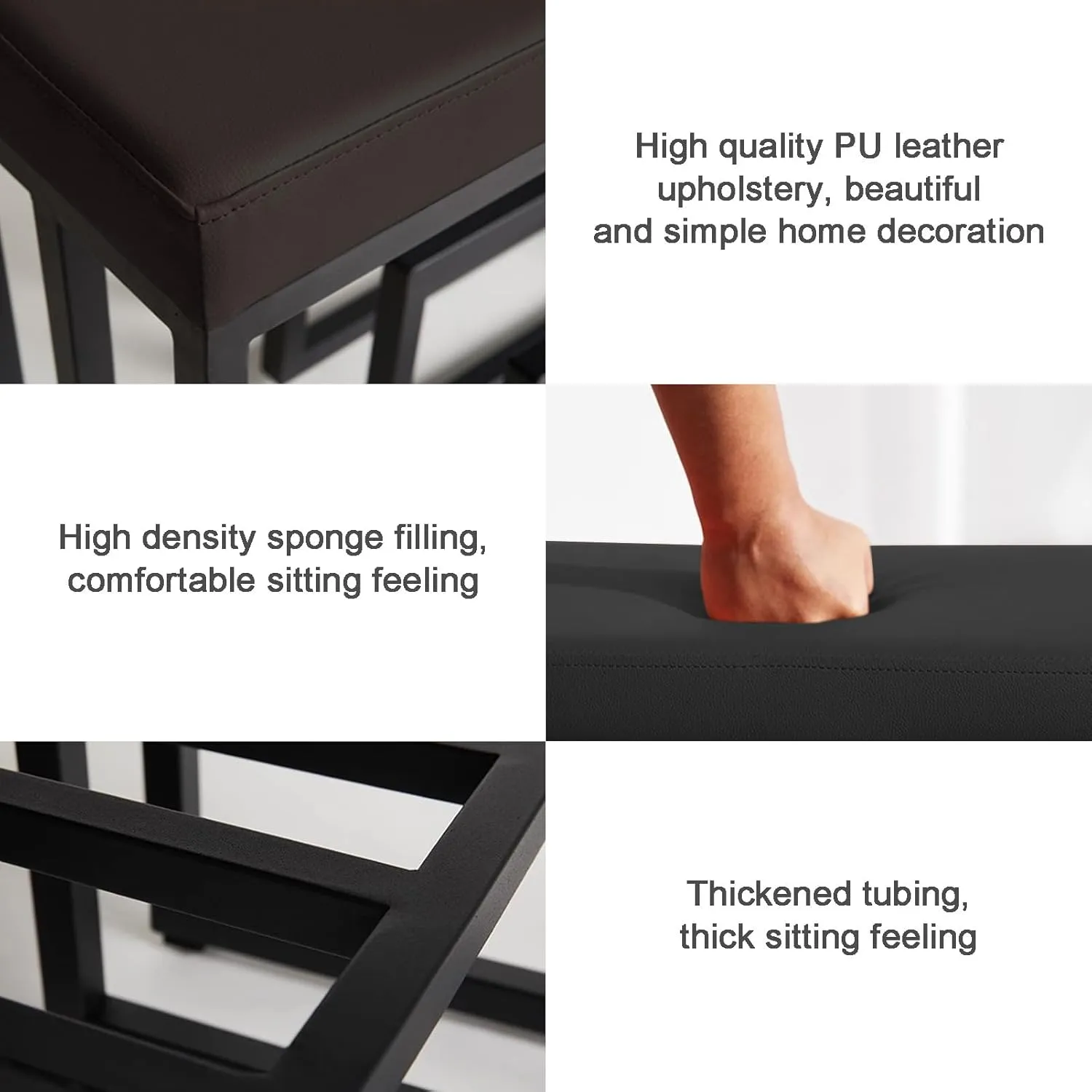 Black Shoe Rack Bench with Cushion, 2-Tier Entryway Storage Organizer, Stylish Metal Frame for Bedroom, Living Room, Bathroom - Space-Saving Footwear Solution