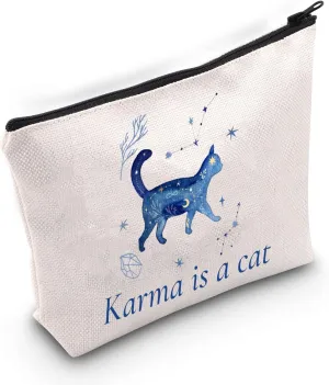BLUPARK Karma Cat Makeup Bag Album Inspired Gift Singer Merchandise Gift Singer Merch Music Gift Song Lyrics Gift (Karma Cat)