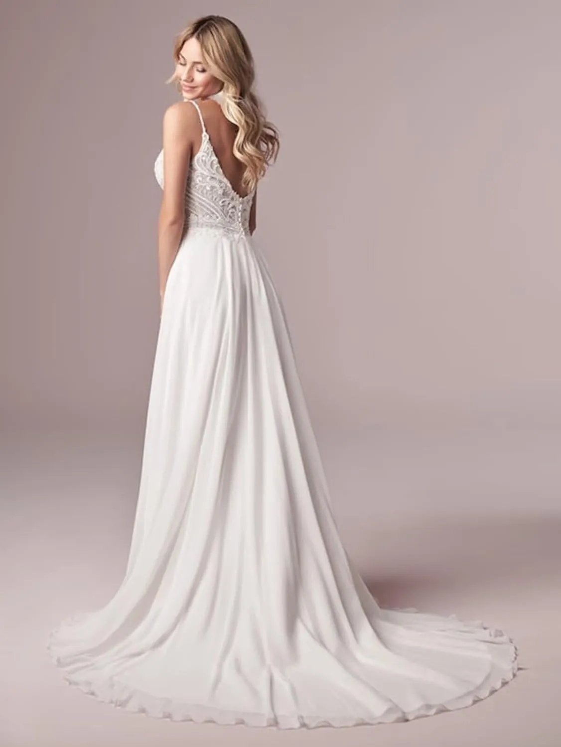 Boho Beach Wedding Dresses for Bride Lace Chiffon Backless Bridal Gowns for Wedding 2025