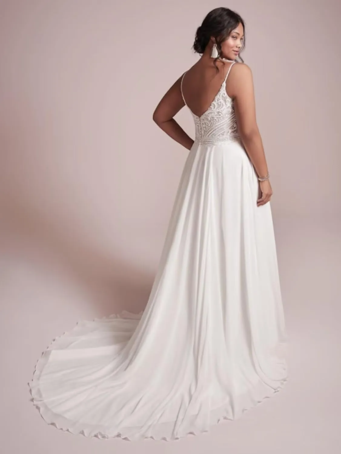 Boho Beach Wedding Dresses for Bride Lace Chiffon Backless Bridal Gowns for Wedding 2025