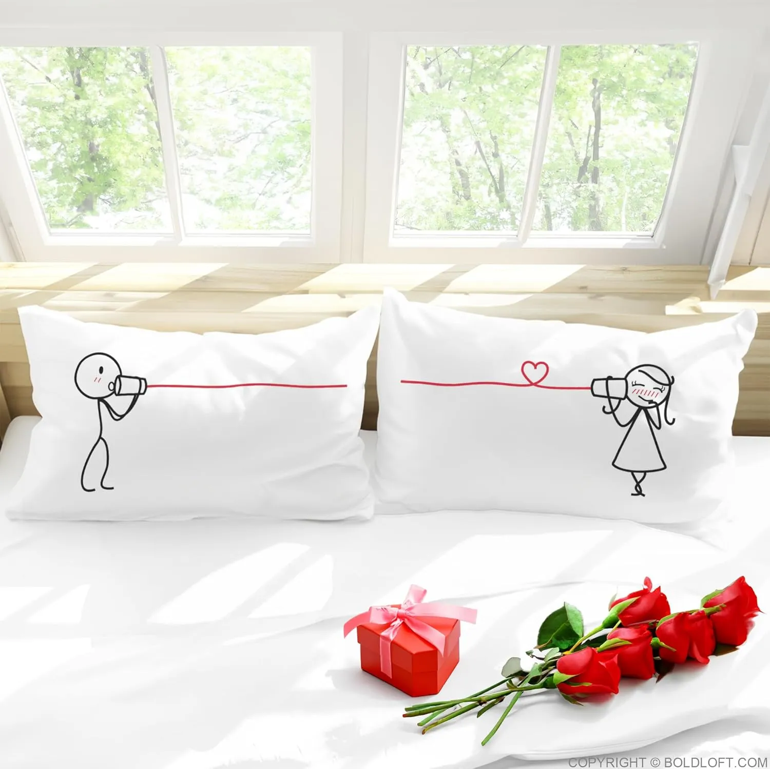 BoldLoft Say I Love You Couples Pillowcases-Valentines Pillow Covers, Couple Gifts for Her, Wife, Girlfriend, I Love You Gifts, His and Hers Bedroom Decor