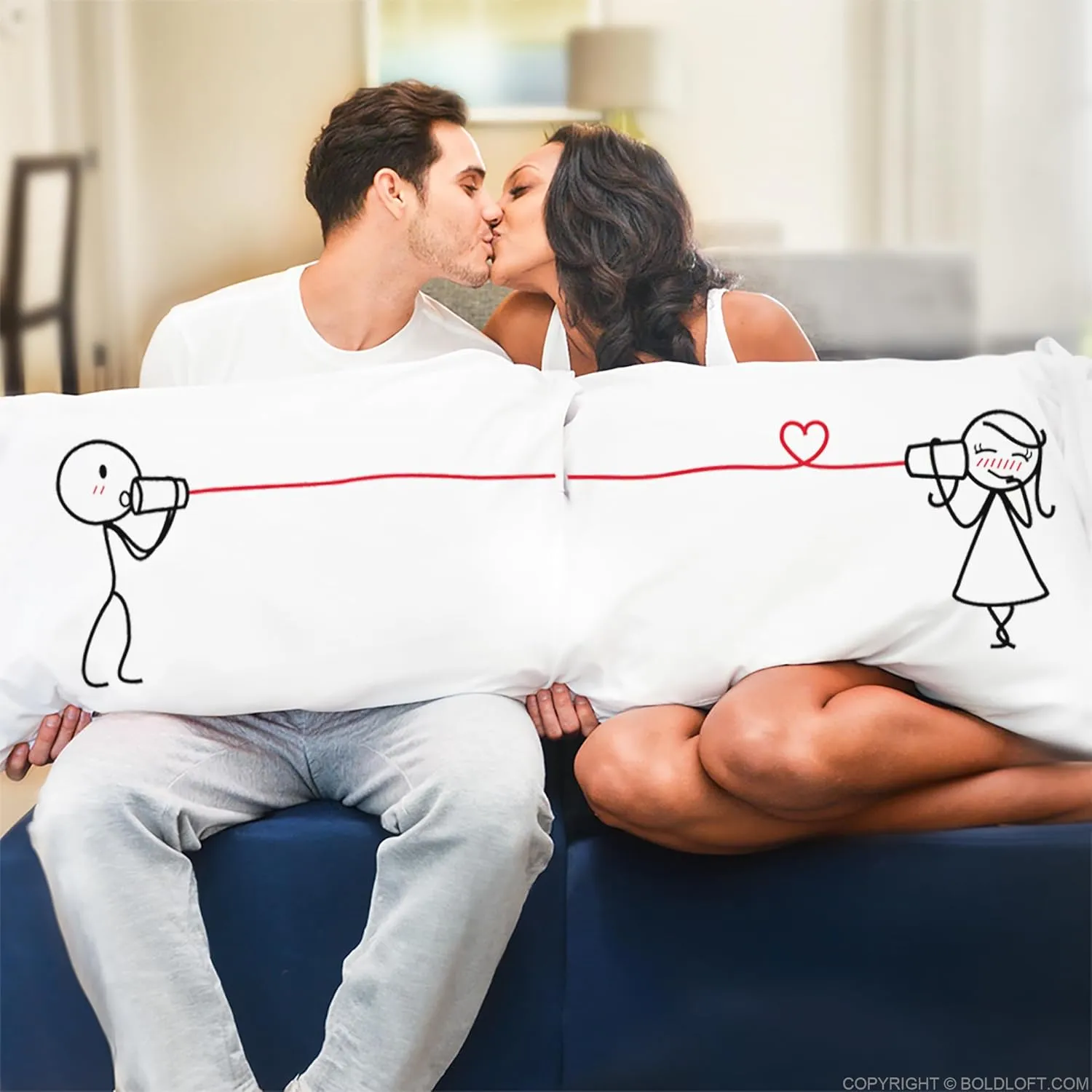 BoldLoft Say I Love You Couples Pillowcases-Valentines Pillow Covers, Couple Gifts for Her, Wife, Girlfriend, I Love You Gifts, His and Hers Bedroom Decor