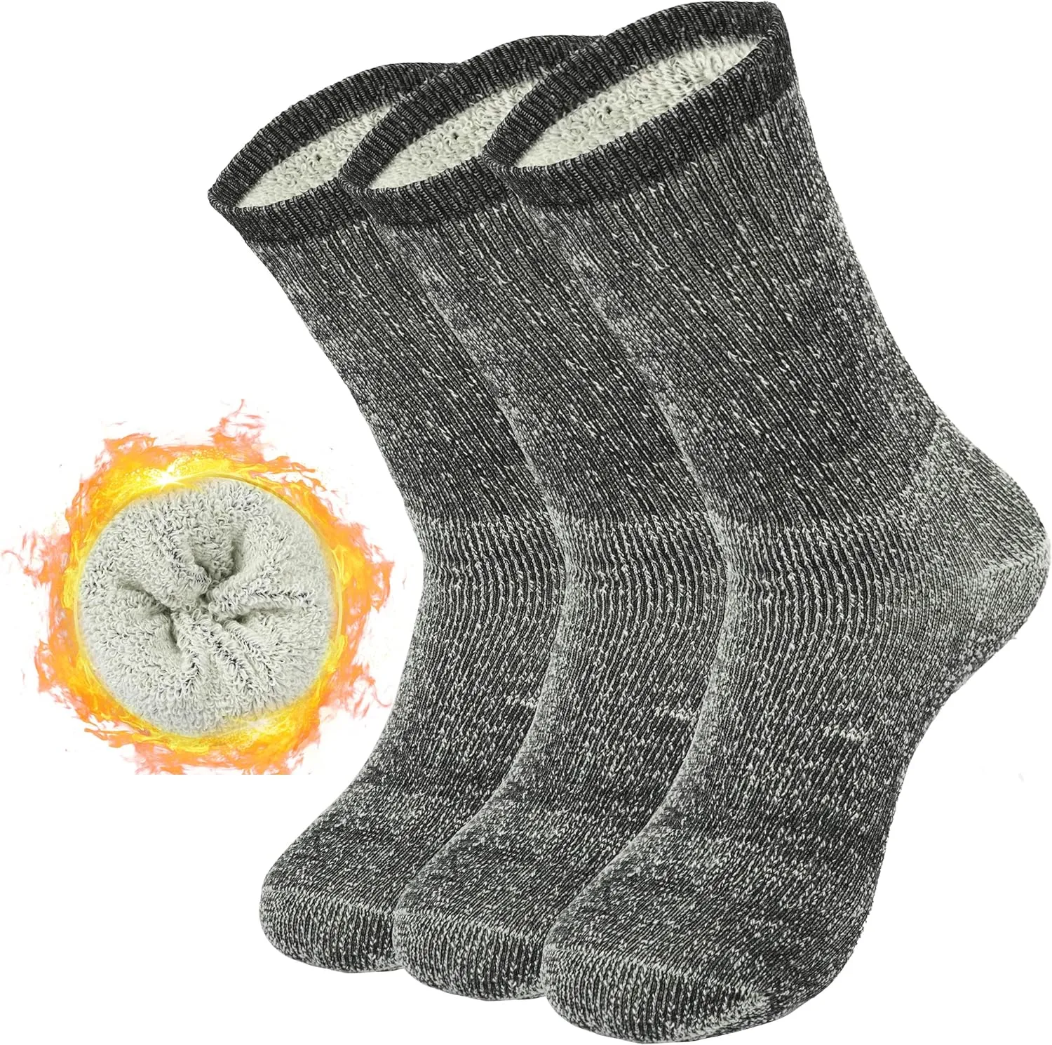 BomKinta Wool Socks for Women - Merino Warm Boot Hiking Socks - Thermal Crew Socks for Winter Outdoor Working Size 5-11