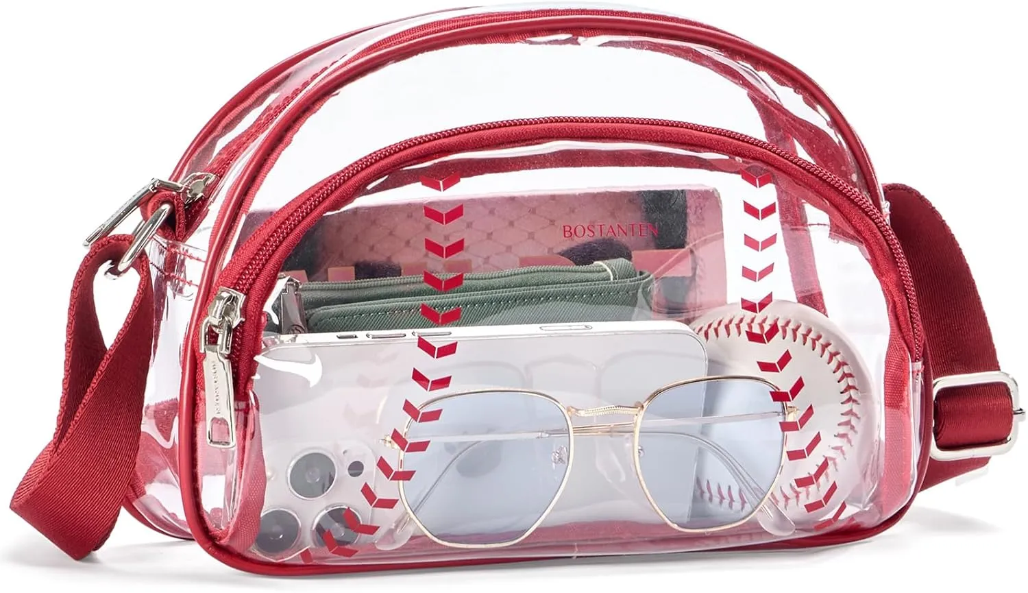 BOSTANTEN Baseball Crossbody Purses for Sport Mom Small Shoulder Bag Vegan Leather Women Handbags for Events