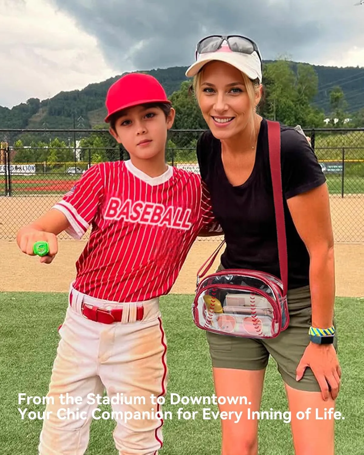 BOSTANTEN Baseball Crossbody Purses for Sport Mom Small Shoulder Bag Vegan Leather Women Handbags for Events