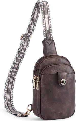 BOSTANTEN Small Sling Bag Crossbody Bags for Women Trendy Crossbody Purse Leather Chest Bag
