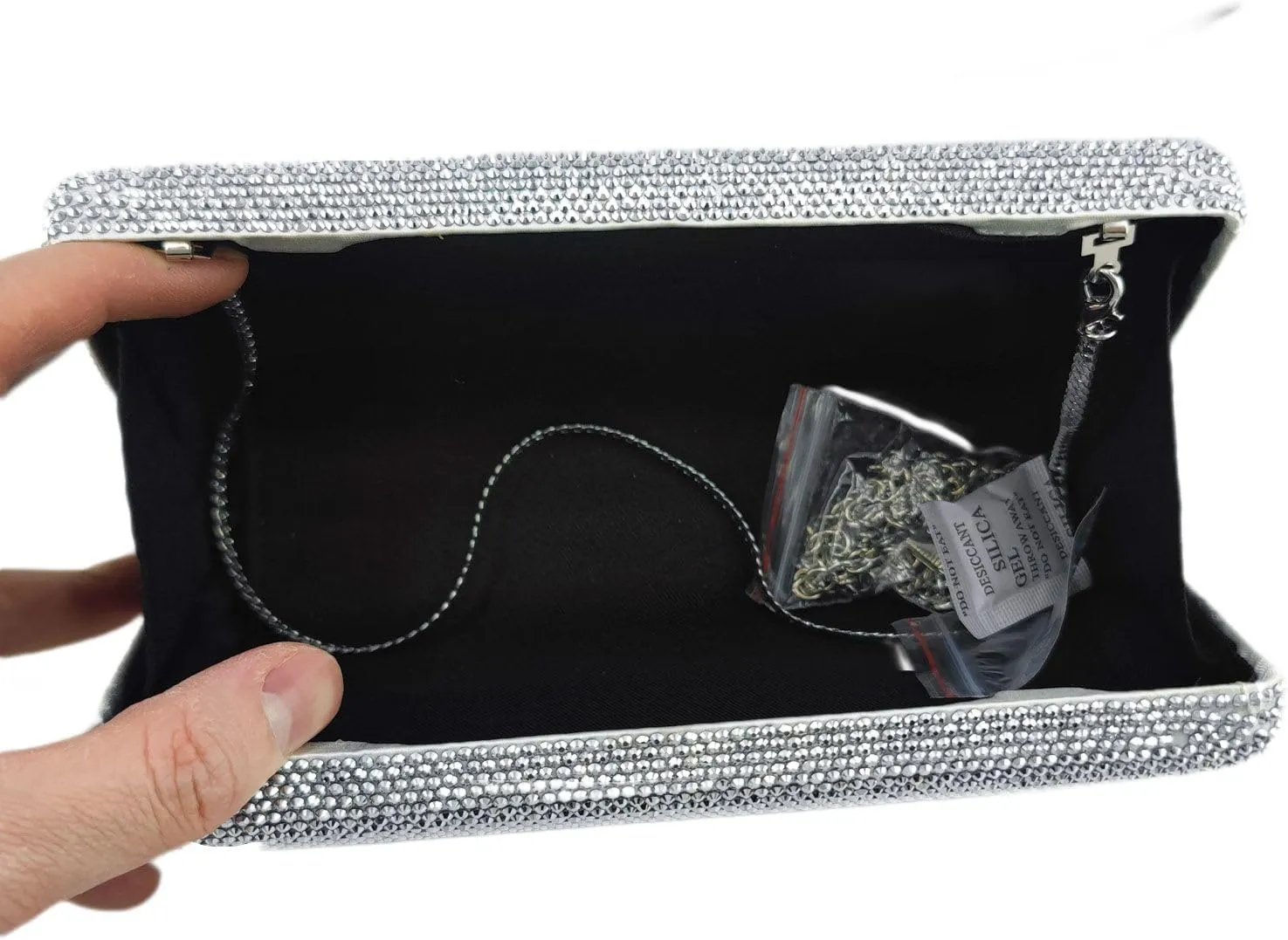Boutique De FGG Evil Eye Rhinestone Clutch Purses for Women Formal Evening Bags Party Crystal Clutch Bag Prom Handbag,Mini