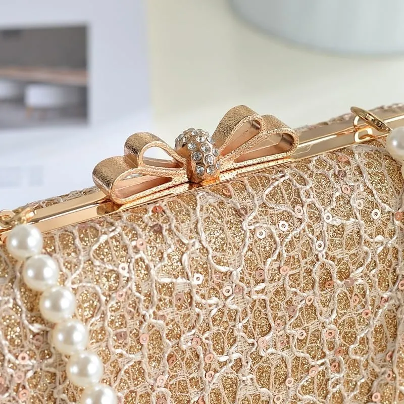 Bow Lace Bag Hanfu Ancient Style Hand Shoulder Crossbody Cheongsam Banquet Bag