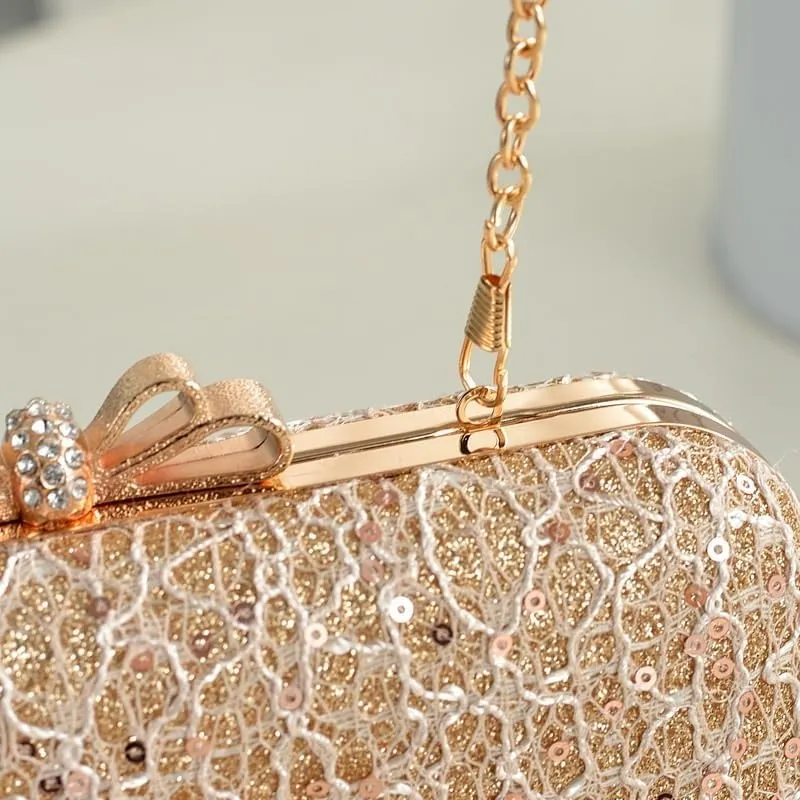 Bow Lace Bag Hanfu Ancient Style Hand Shoulder Crossbody Cheongsam Banquet Bag