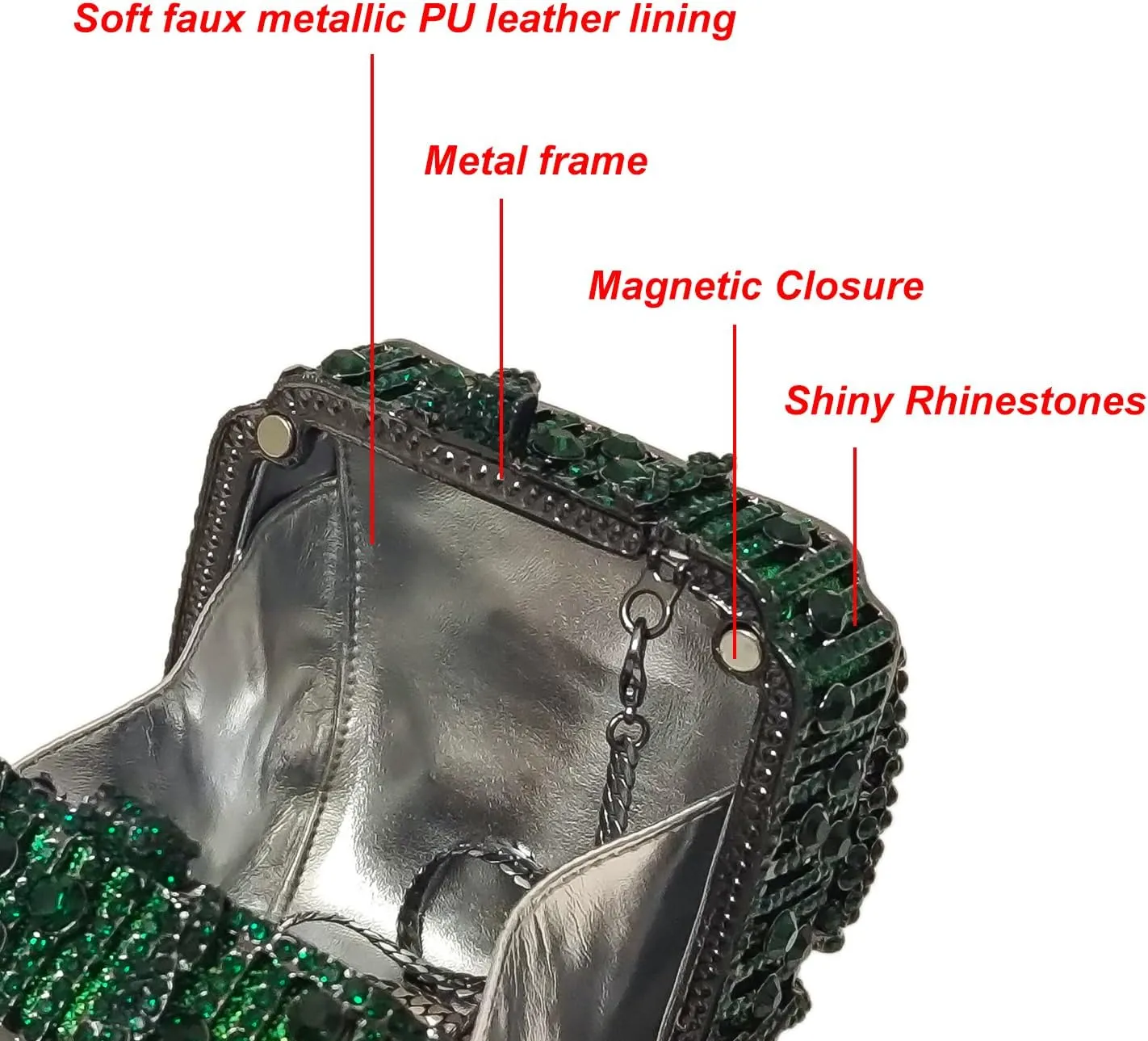 Bowknot Cute Crystal Box Clutch Glitter Evening Bag Women Rhinestone Handbags Purses Party Wedding