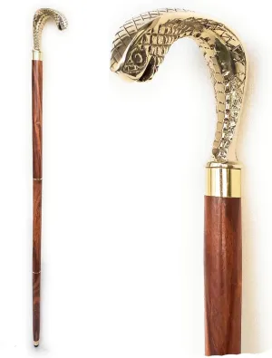 Brass Handle Walking Cane & Walking Stick | Handmade,Wooden, Ergonomic, Stylish - Canes for Men, Cane for Women - Elderly Walking Sticks for Seniors, Unique, Wood