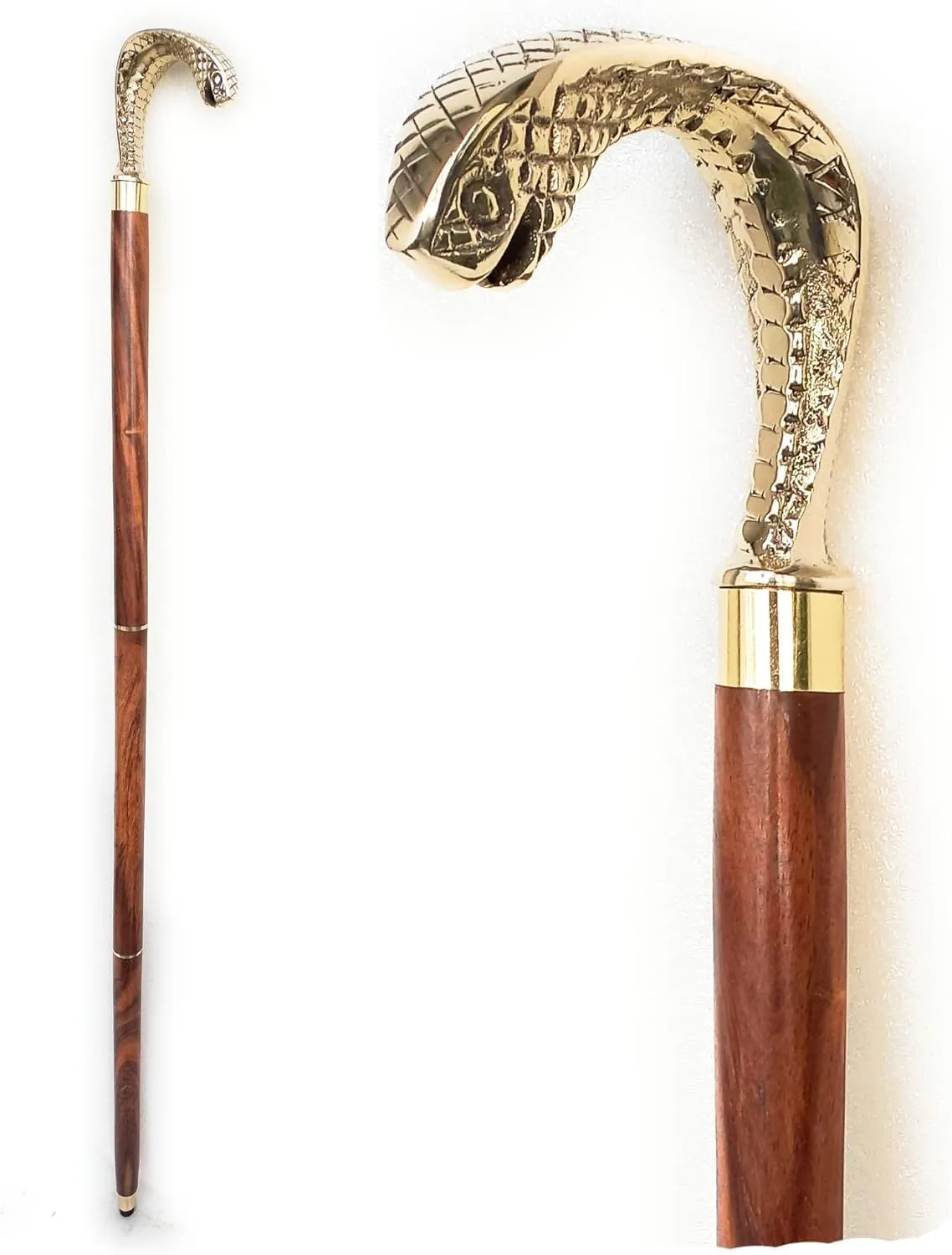 Brass Handle Walking Cane & Walking Stick | Handmade,Wooden, Ergonomic, Stylish - Canes for Men, Cane for Women - Elderly Walking Sticks for Seniors, Unique, Wood