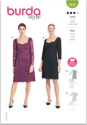 BURDA X05835BURDA Misses' Cocktail Dresses Sewing Pattern Packet, Design Code B5835, Sizes 8-18 (34-44)