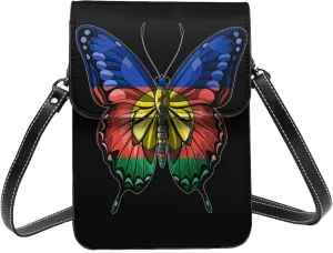 Butterfly New Caledonia New Caledonian Flag Small Crossbody Bag Is A Shoulder Bag Designed For Women And Girls Cell Phone Crossbody Wallet Purses With Card Slots Adjustable Strap