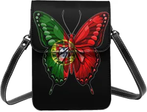 Butterfly Portugal Portuguese Flag Small Crossbody Bag Is A Shoulder Bag Designed For Women And Girls Cell Phone Crossbody Wallet Purses With Card Slots Adjustable Strap