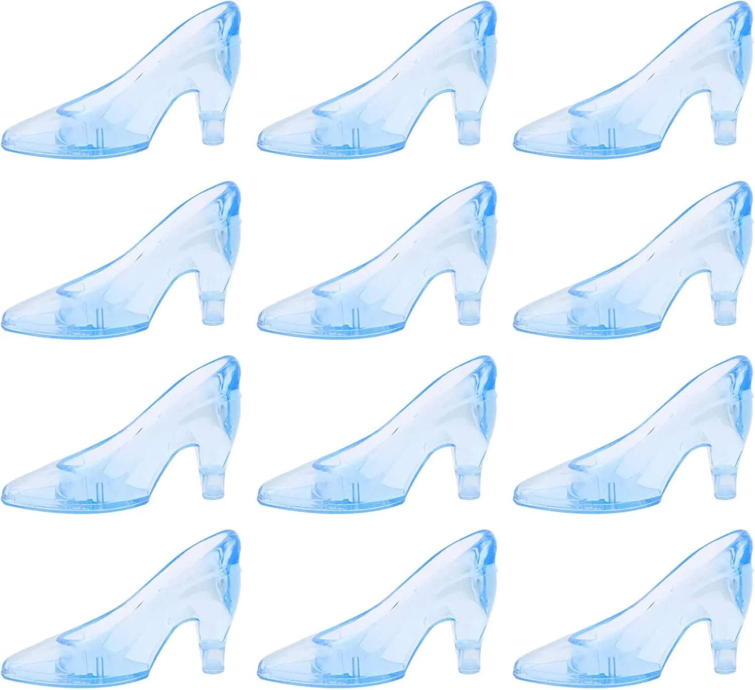 Cabilock 12pcs Mini Princess Slippers Blue Glass Heels Party Decorations Mini Crystal Shoes for Weddings, Birthday Party Favors
