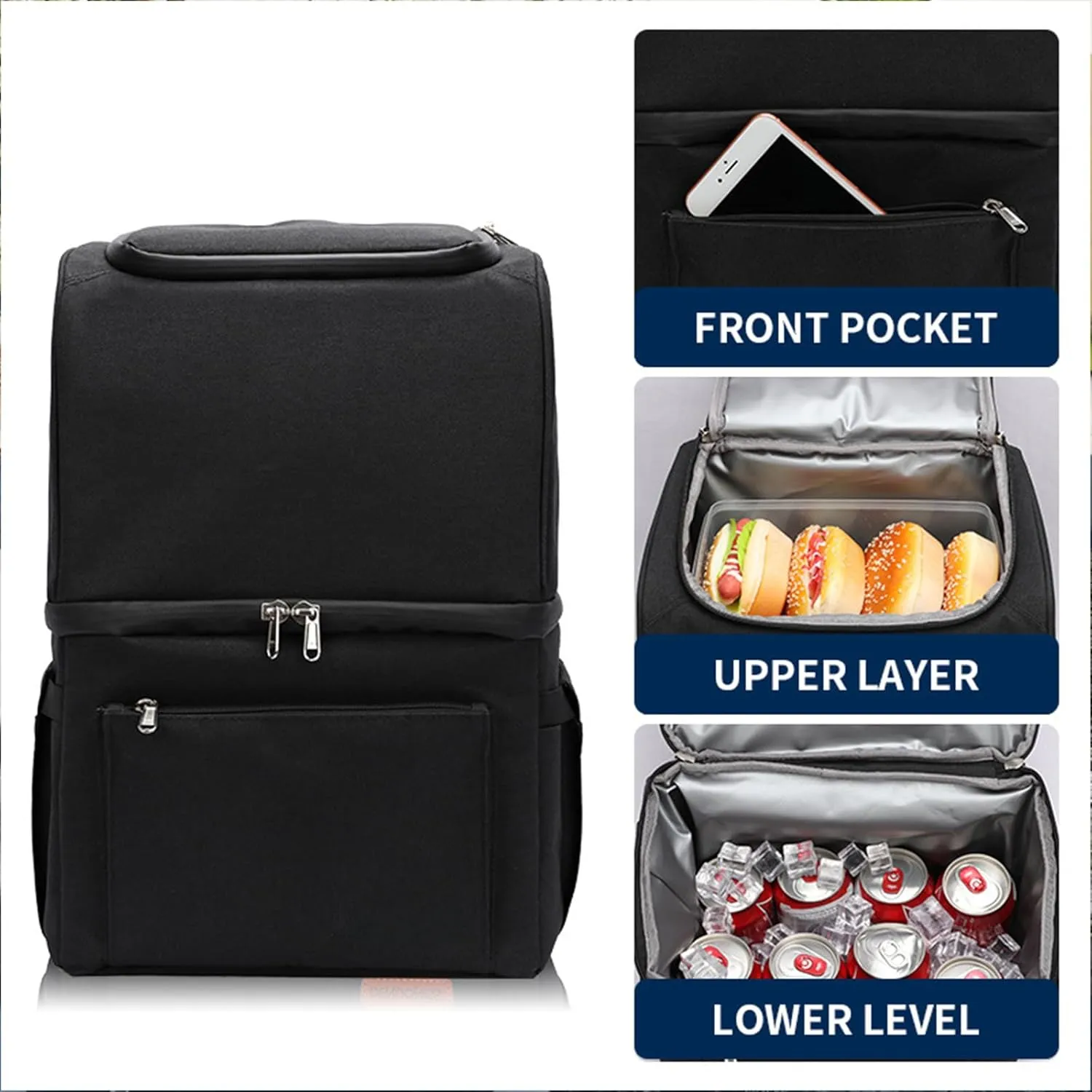Car Camping Coolers for Jeep Commando/Grand Commander/Jeepster/Liberty/Patriot, Waterproof Portable Cooler, Leak Proof Picnic Insulated Bag, Ultra-Light Premium Ice Chest Box,C-Gray