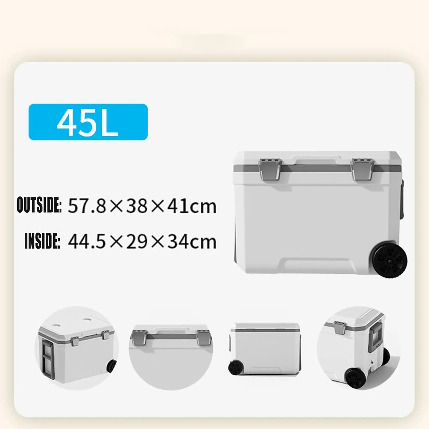 Car Camping Coolers for Mercury Grand Marquis/Marquis/Monarch/Montclair/Montego, Waterproof Portable Cooler, Leak Proof Picnic Insulated Bag, Ultra-Light Premium Ice Chest Box,B-White-45L