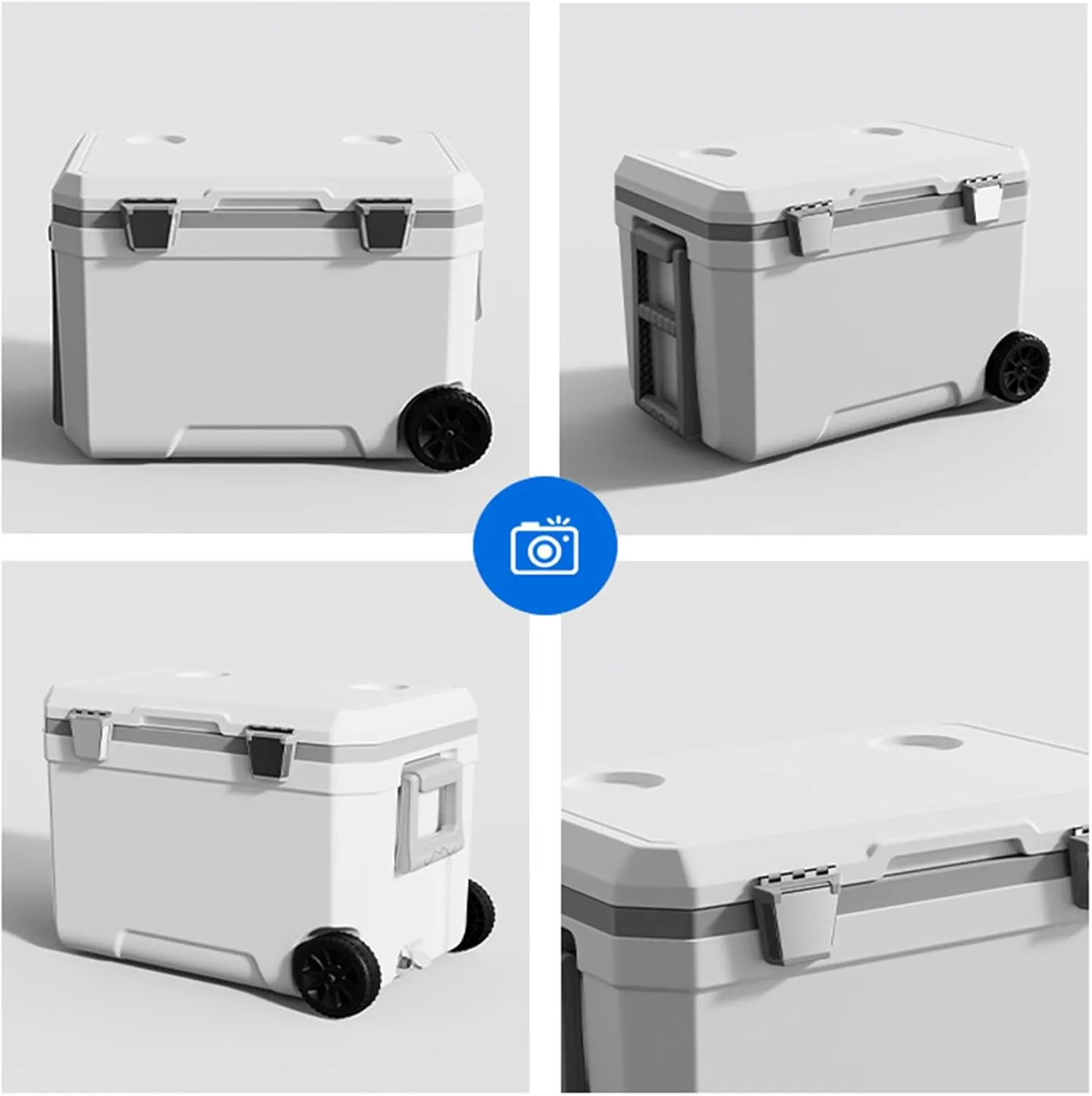 Car Camping Coolers for Mercury Grand Marquis/Marquis/Monarch/Montclair/Montego, Waterproof Portable Cooler, Leak Proof Picnic Insulated Bag, Ultra-Light Premium Ice Chest Box,B-White-45L