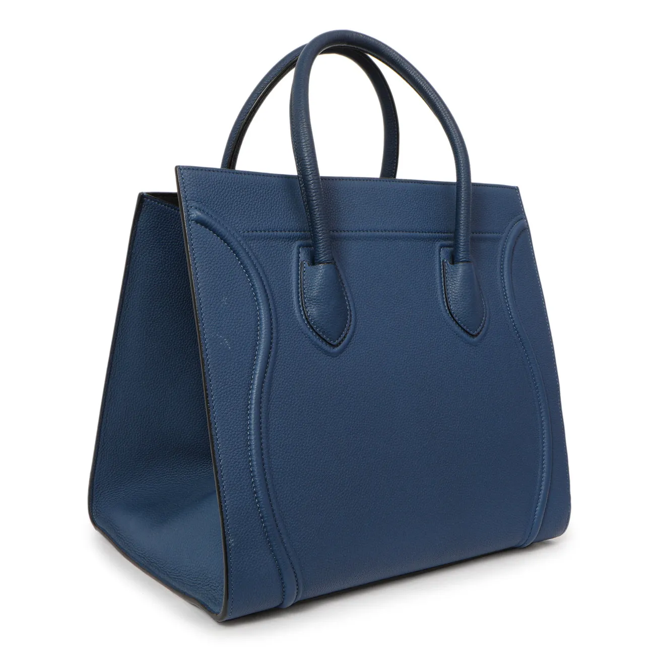 Celine Blue Grained Calfskin Medium Phantom Luggage